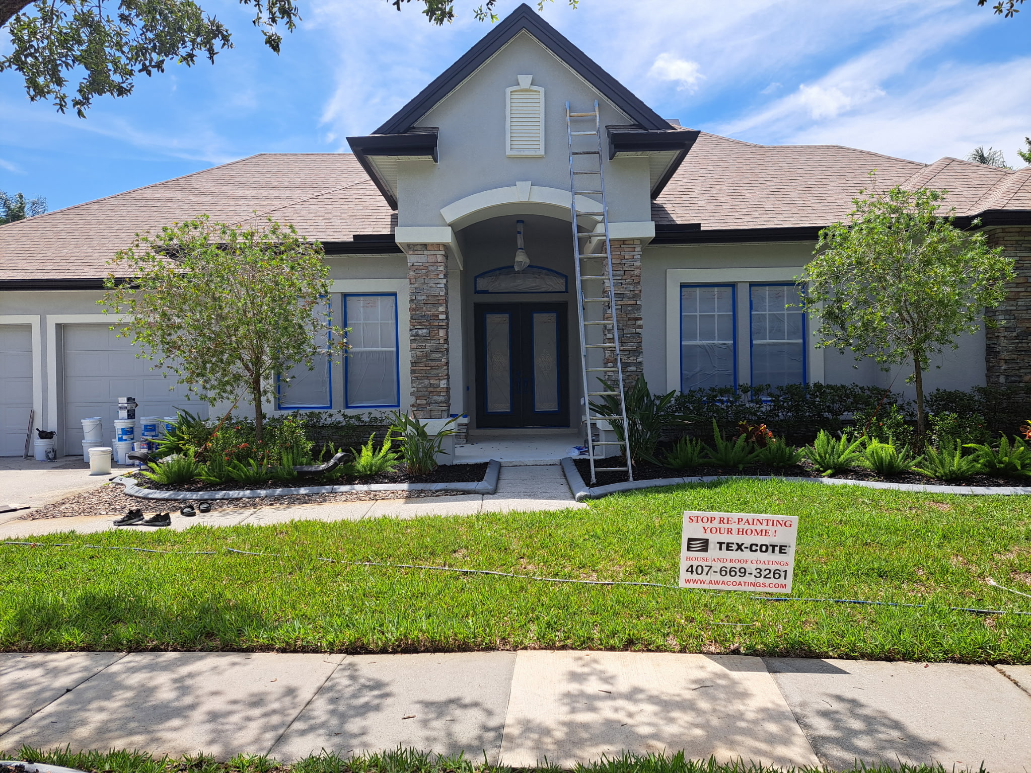 Exterior house painting project in Orlando with durable weatherproof coatings